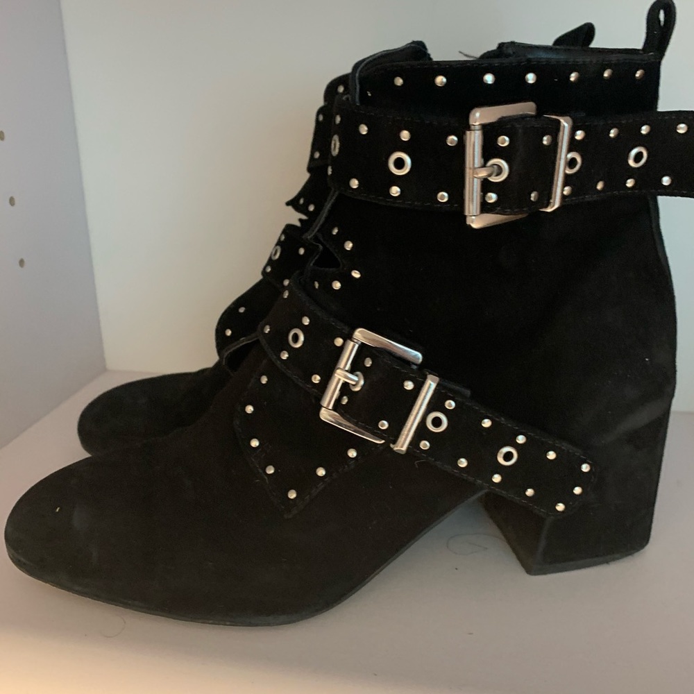 Rebecca Minkoff Logan Suede Studded Black Bootie